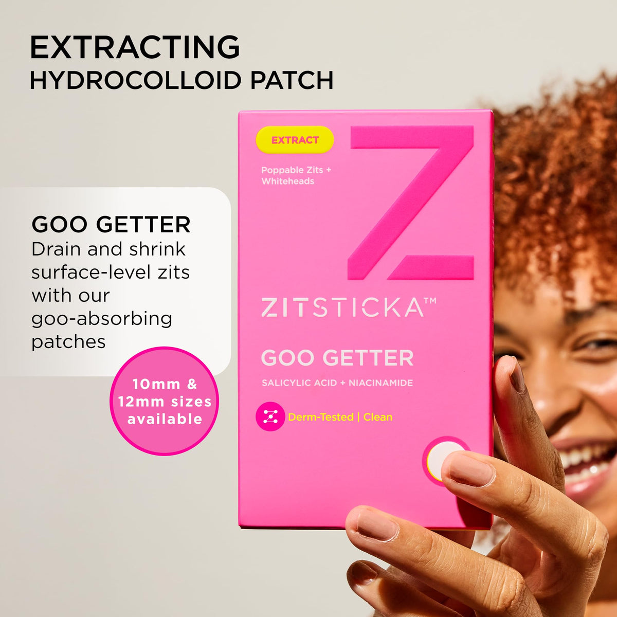 ZitSticka Goo Getter clear patches on sheet highlighting easy peel