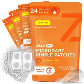 ZitSticka front packaging showing 24-count mini patches and benefits