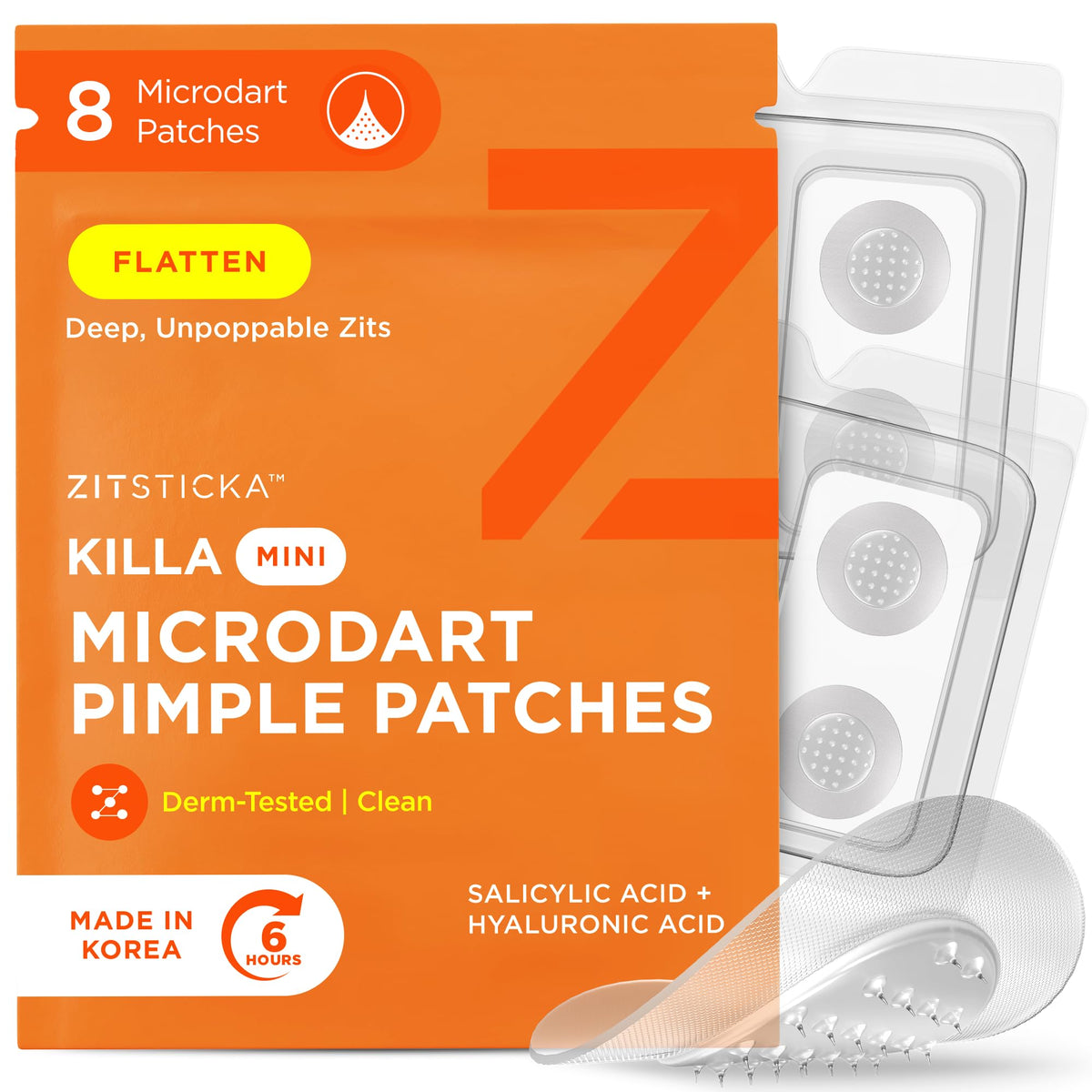 ZitSticka front packaging showing compact 8-count pouch and branding