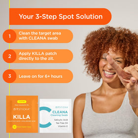 ZitSticka patch applied on skin demonstrating discreet protection benefit