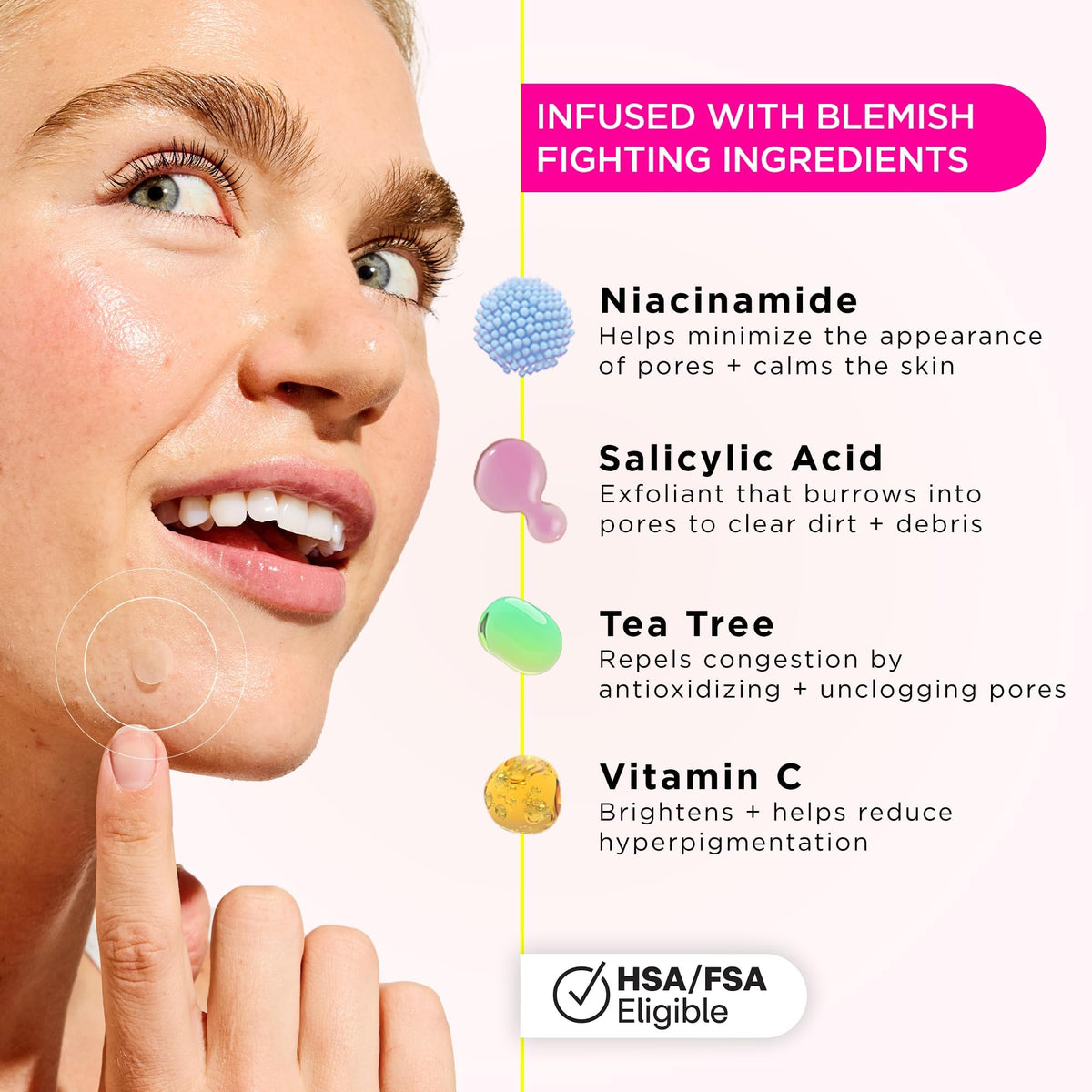 ZitSticka patch applied to skin illustrating discreet flattening benefit