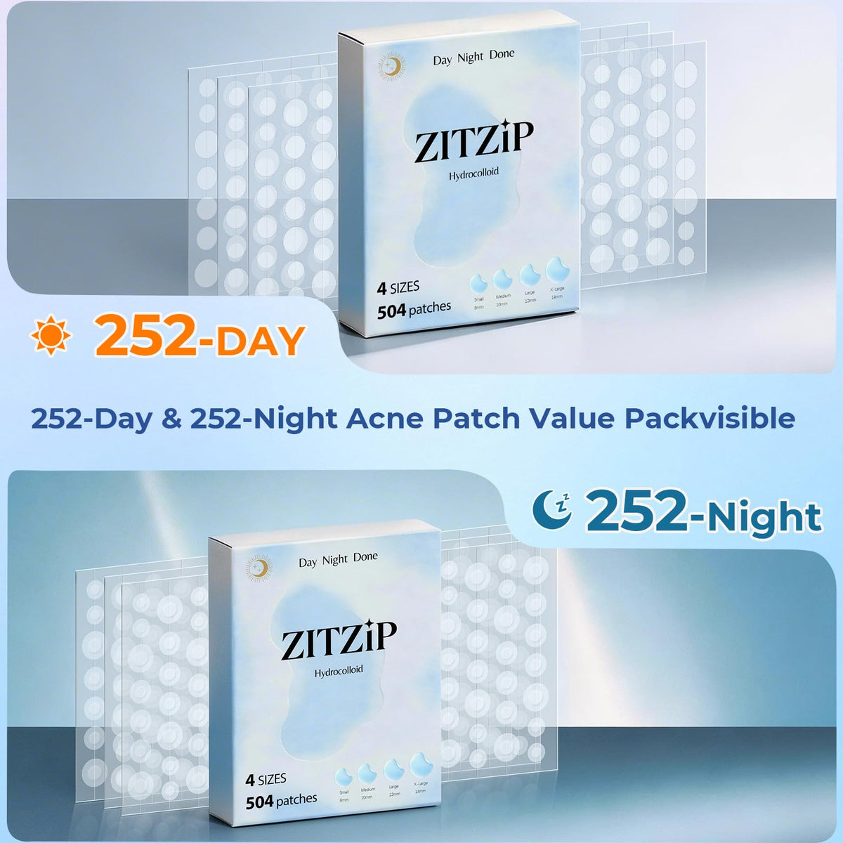 ZITZIP overnight sheet detail showing absorbent hydrocolloid surface