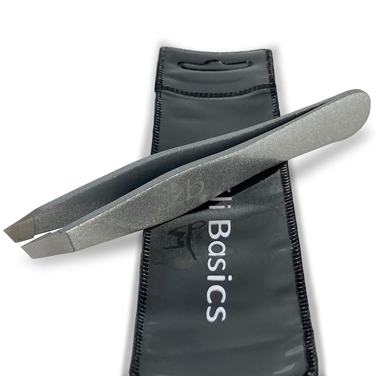 Zizzili Basics front view of tweezers showing brand and clean professional look