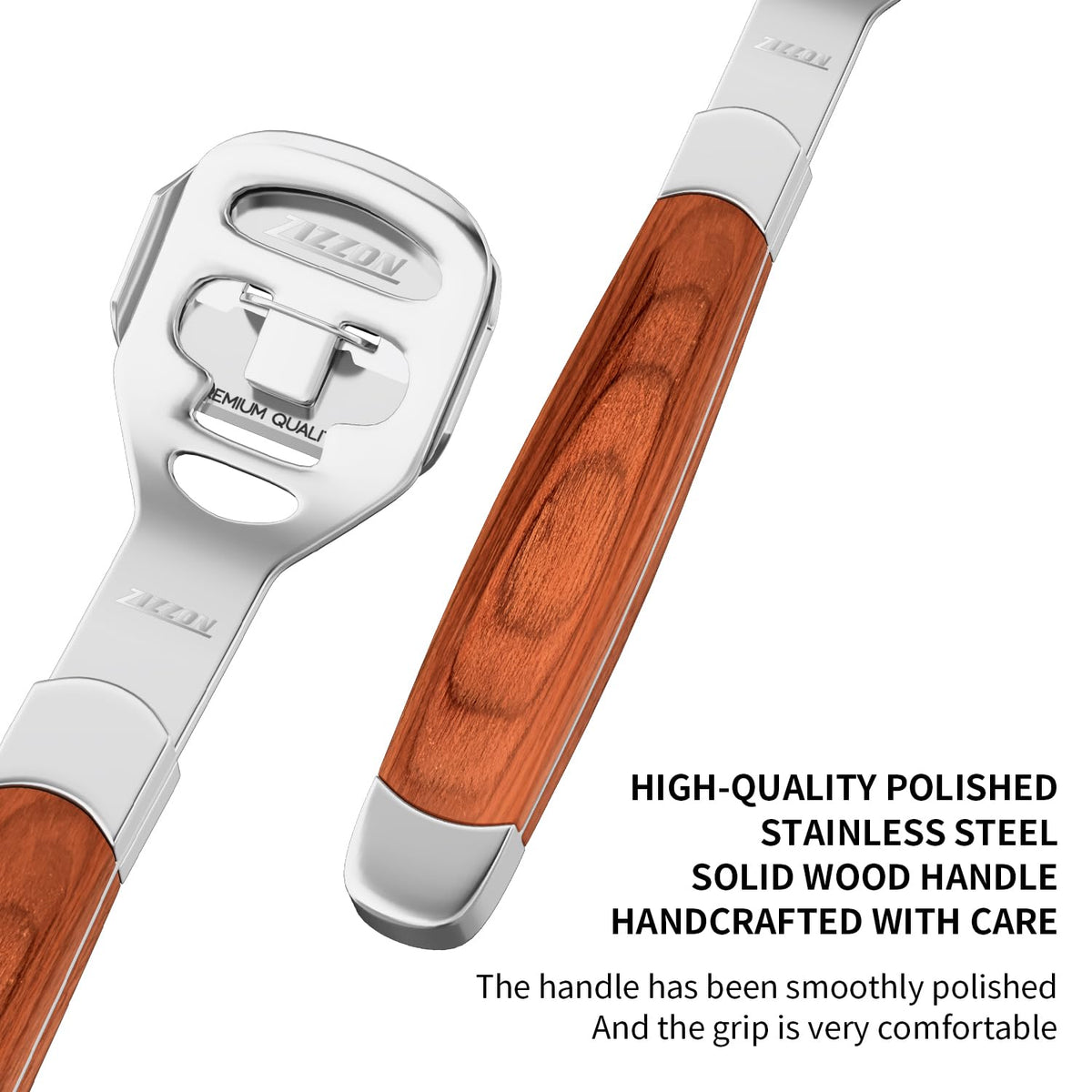 ZIZZON closeup stainless steel blade highlighting sharp edge for precise removal