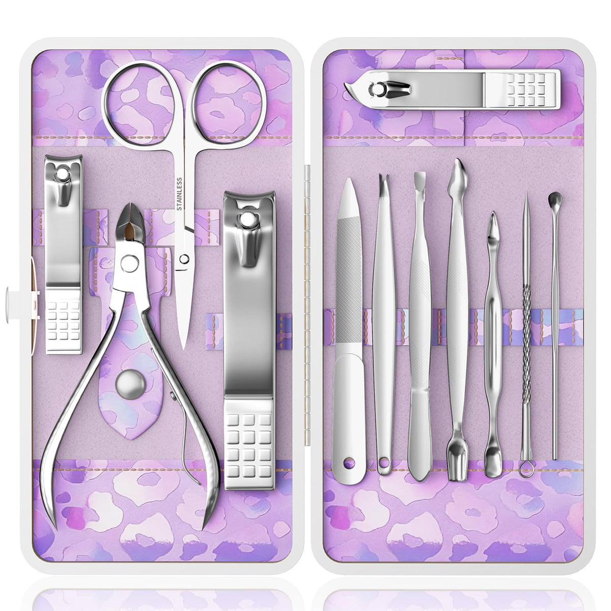 ZIZZON purple holographic case front view showing compact storage benefit