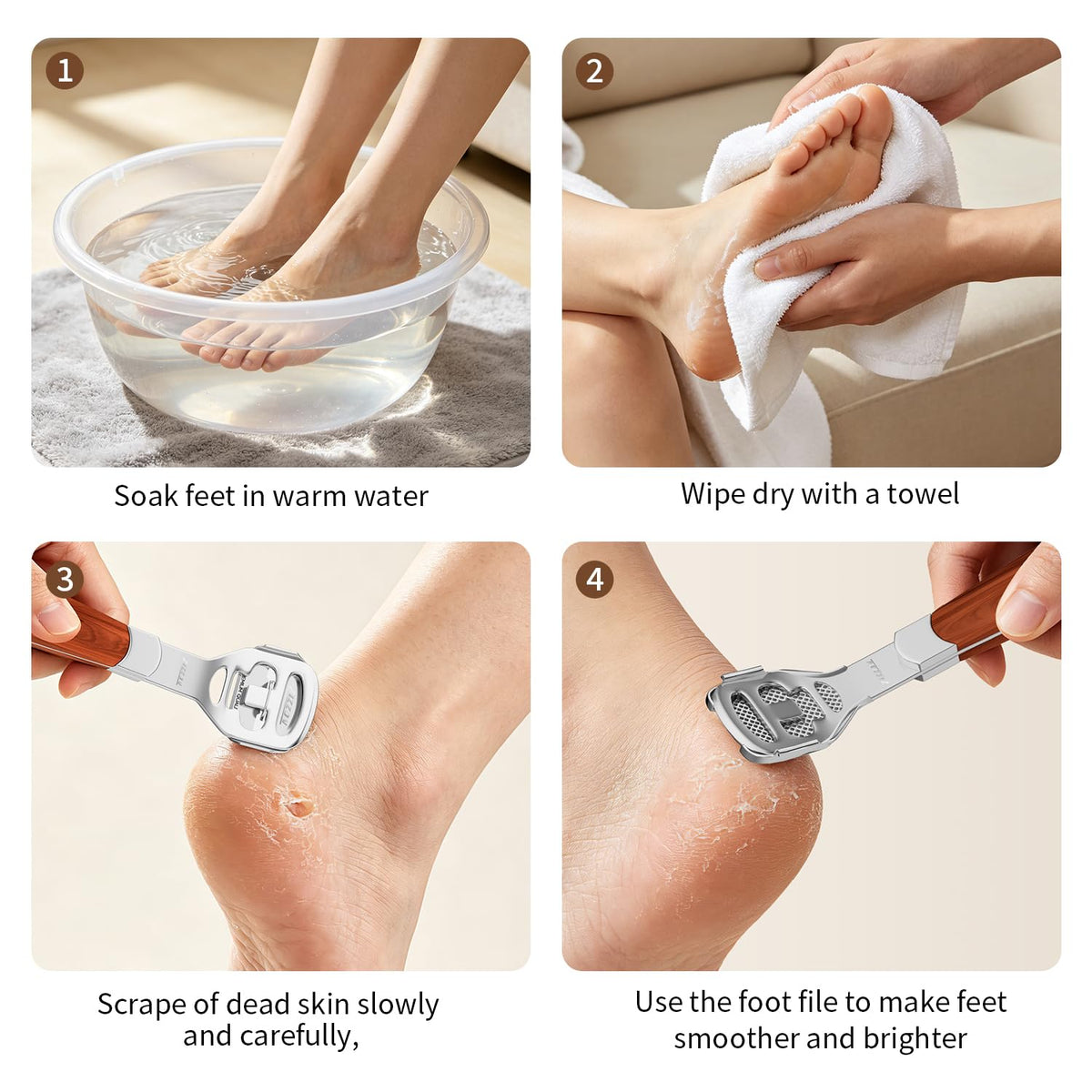 ZIZZON in use foot pedicure demo illustrating safe, precise callus trimming