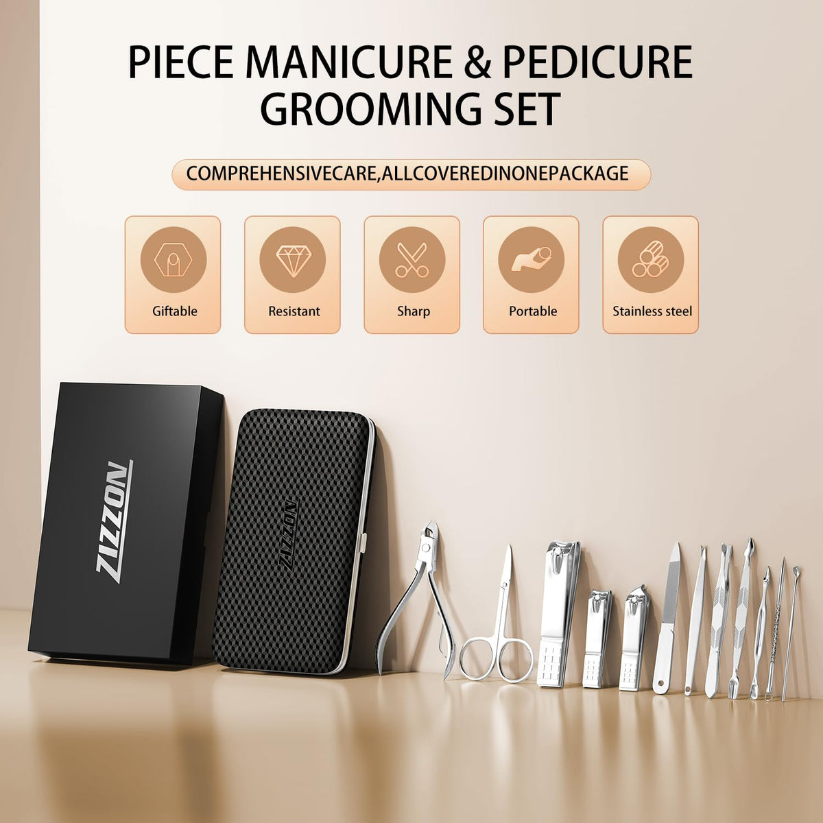ZIZZON travel kit inside a purse to show compact size and on-the-go convenience