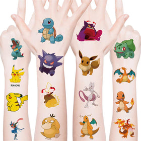 ZJJEJFST front packaging showing 20 colorful cartoon tattoo designs and benefits