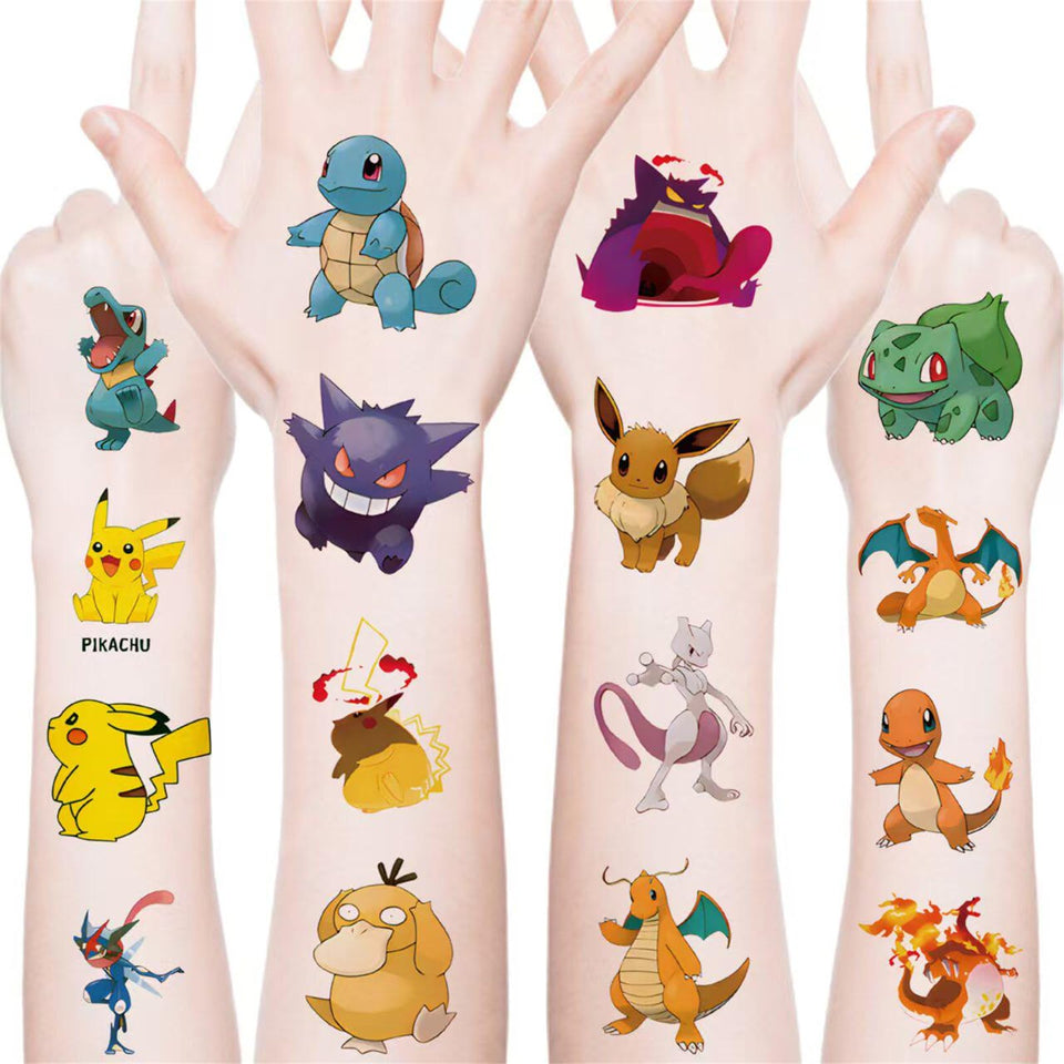 ZJJEJFST front packaging showing 20 colorful cartoon tattoo designs and benefits