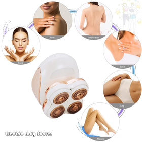 Zjyufy close-up of four floating heads offering gentler contouring benefit