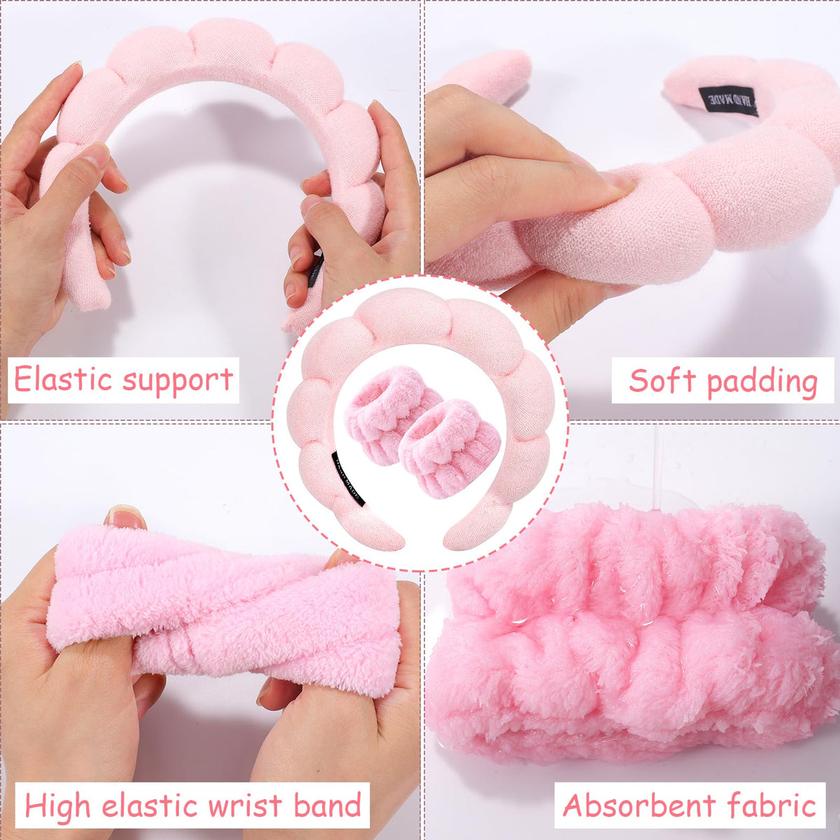 Zkptops headband in use during face wash keeps hair dry