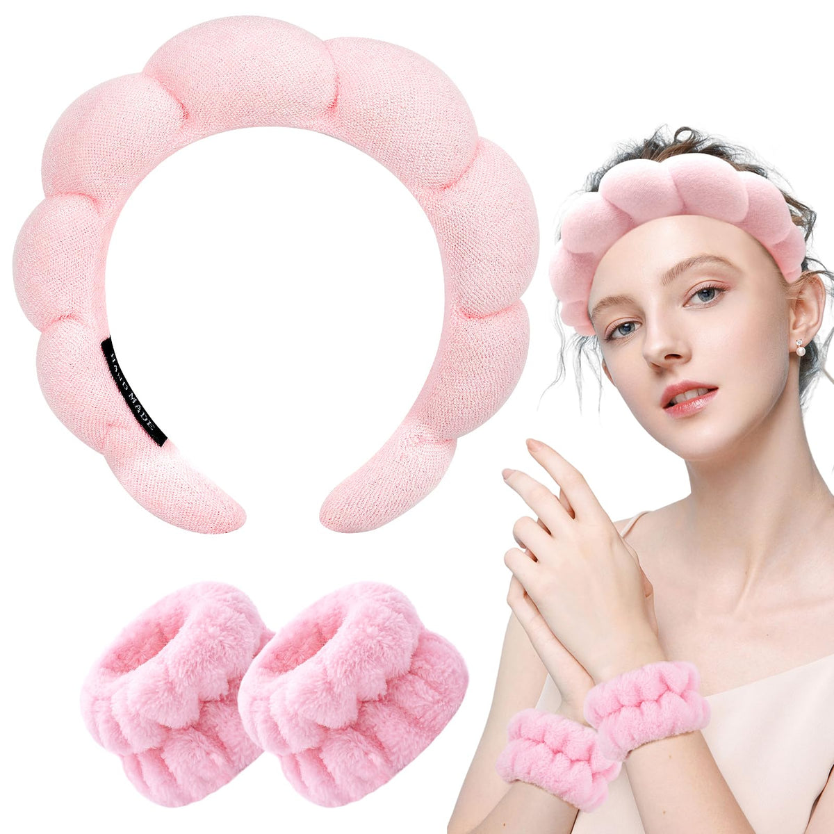 Zkptops headband on bathroom shelf for easy daily skincare access
