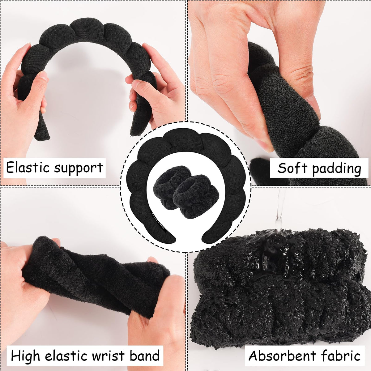 Zkptops wristband close-up showing absorbent fabric to keep hands and counters dry