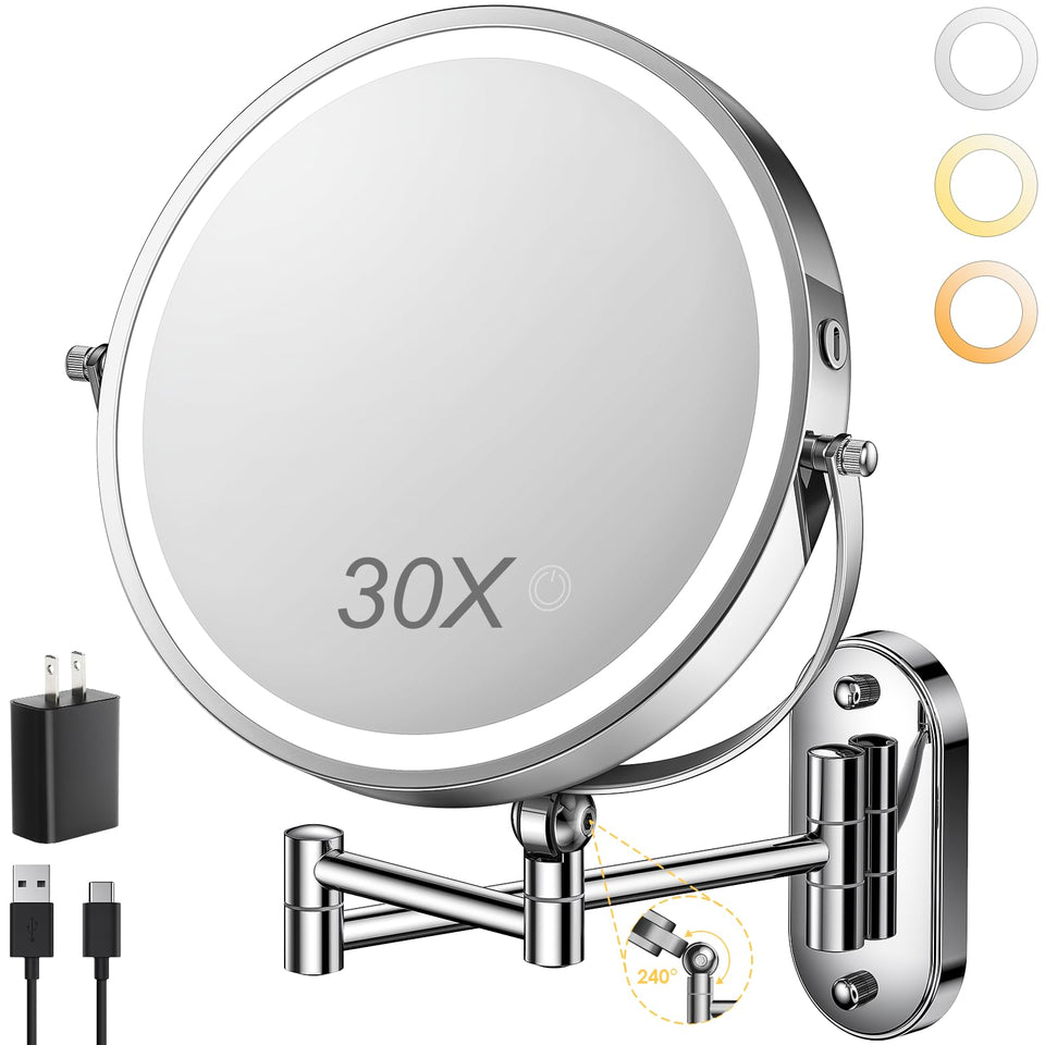 ZLOKLA front-mounted mirror showing full face view and cordless convenience