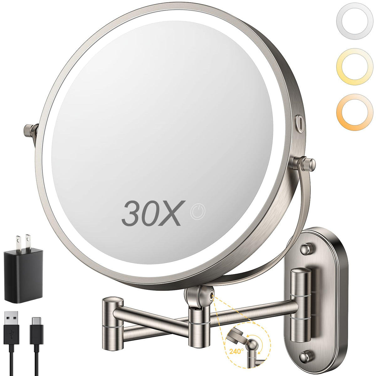 ZLOKLA front view of wall-mounted mirror showing clean installation and space-saving benefit