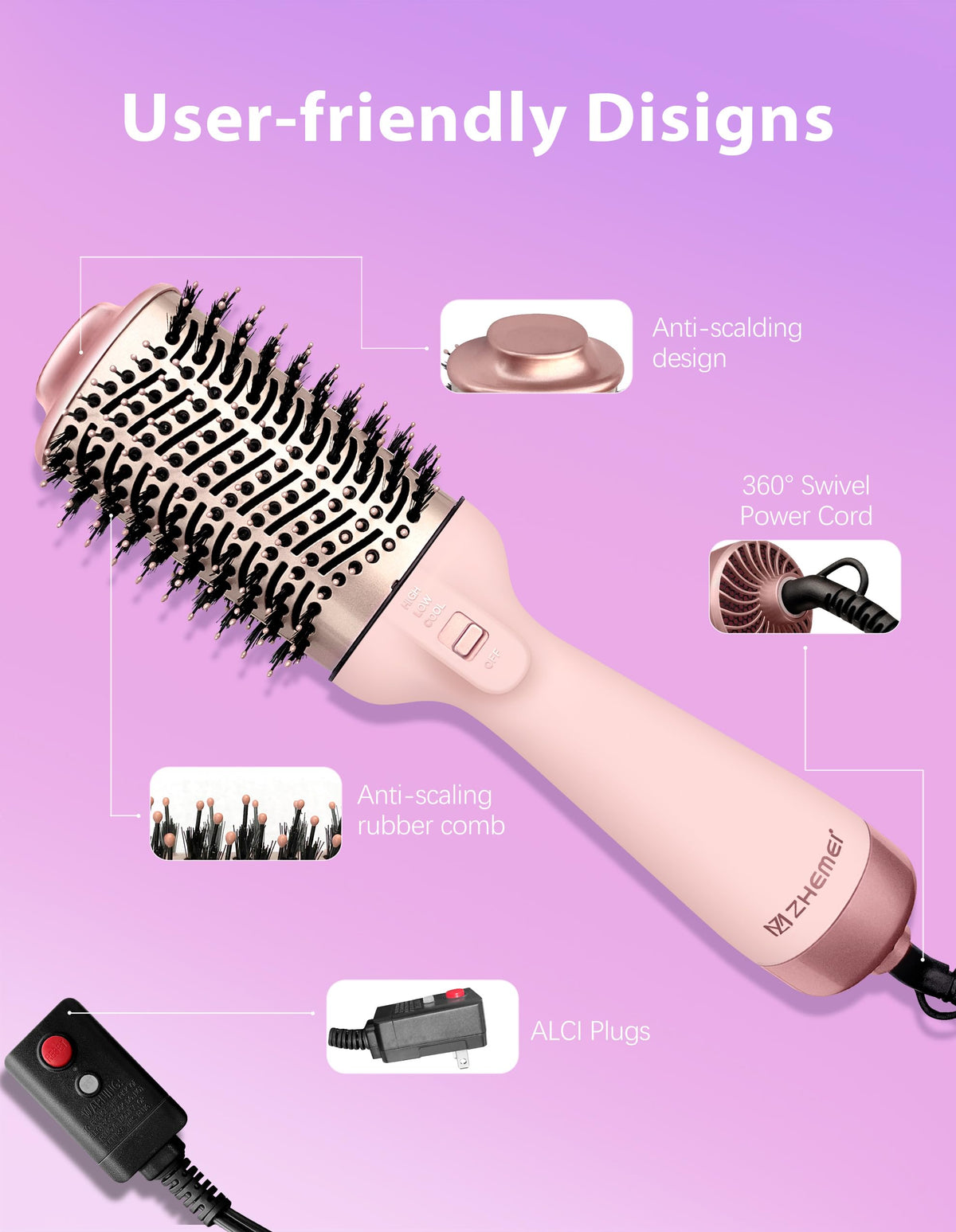 ZM ZHEMEI styling in use creating voluminous smooth blowout quickly