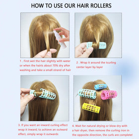 ZMD roller clipped in hair demonstrating heat-free styling and curl formation