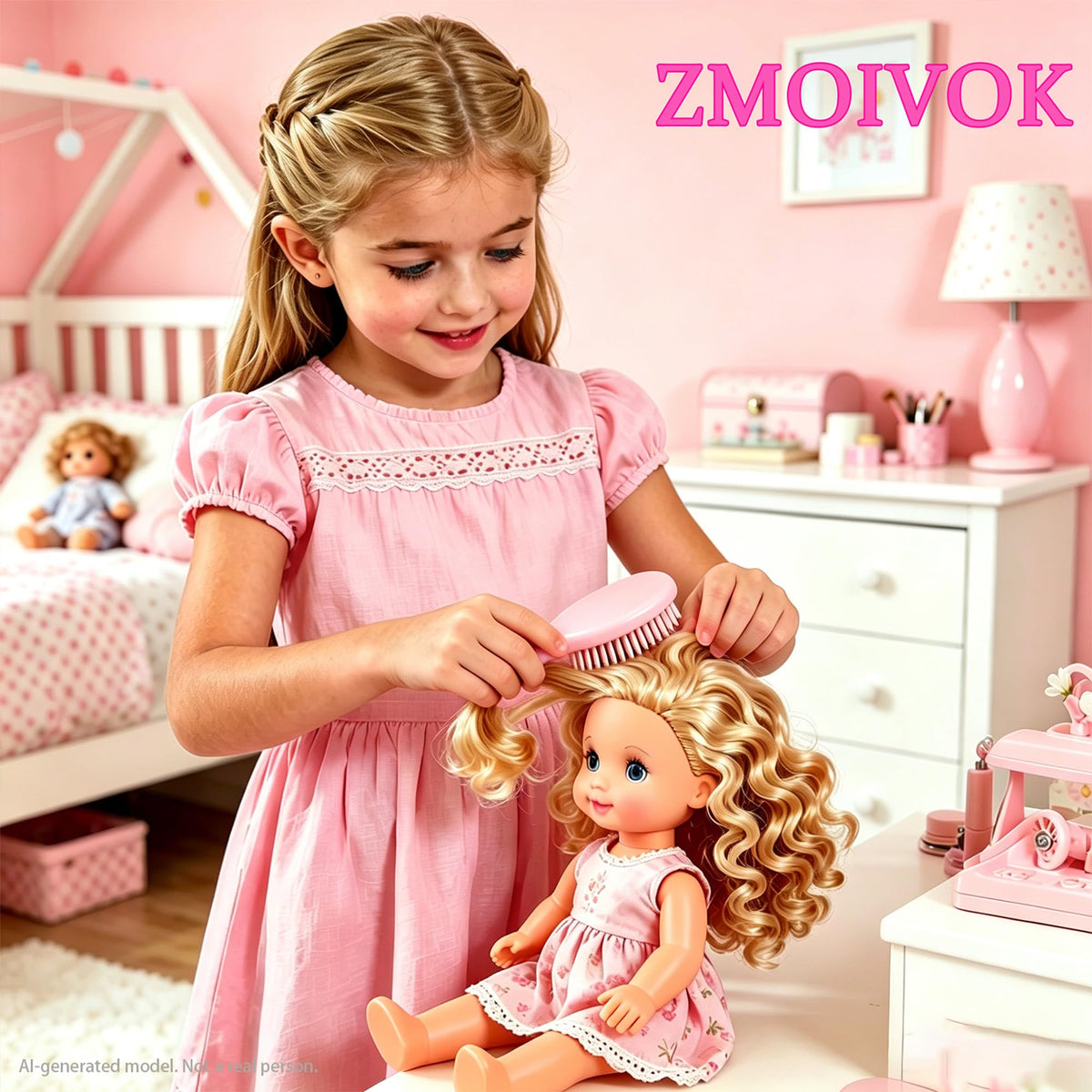 ZMOIVOK wet hair brushing demo showing gentle detangling after shower