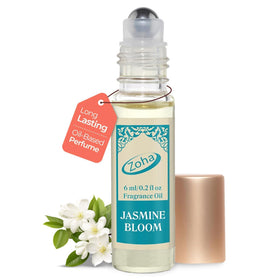 Zoha front packaging showing jasmine bloom roll-on and travel convenience