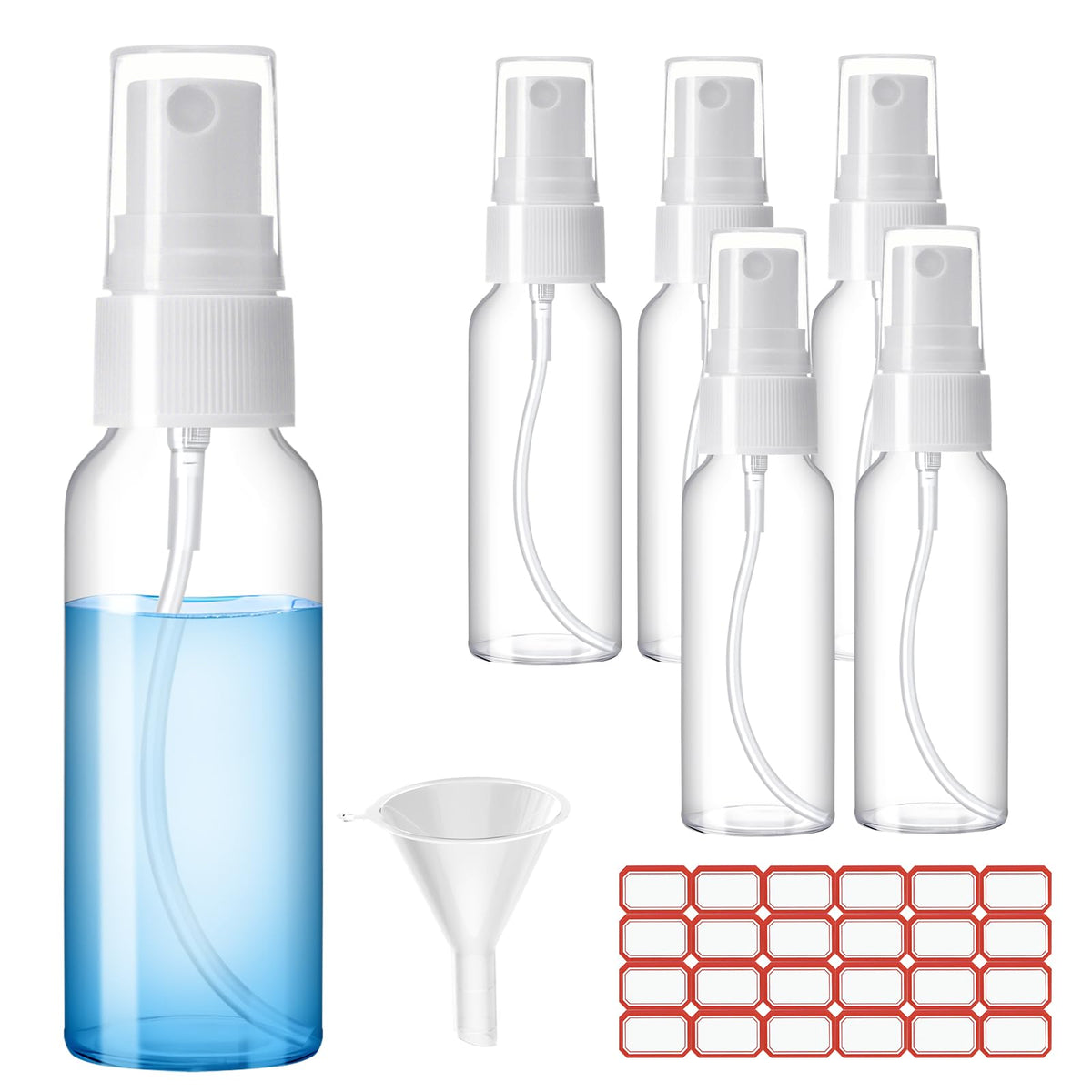 Zoizocp six-pack front view showing compact clear bottles and caps for easy packing