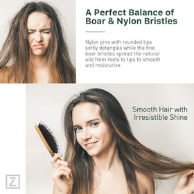 Zollo detail of rounded nylon pins detangling knots gently with less breakage