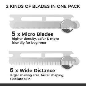 ZOMCHI 11 stainless refill blades spread showing long-lasting sharpness and value