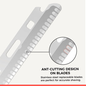 ZOMCHI close-up of stainless steel blade edge highlighting precise grooming control