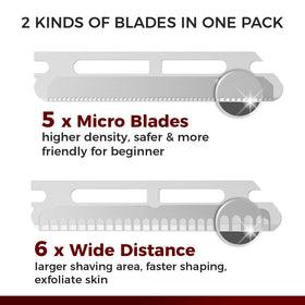 ZOMCHI wide dermaplane blade displayed for exfoliation and skin-smoothing benefit