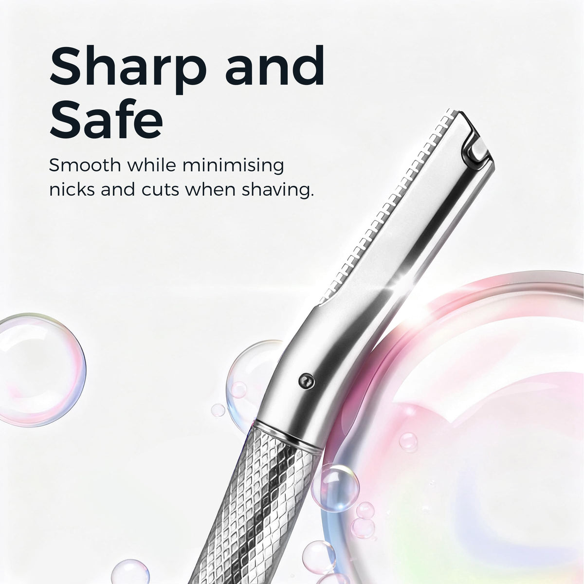 ZOMCHI dermaplaning on cheek revealing smoother skin texture