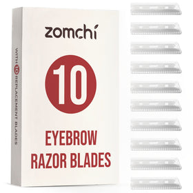 ZOMCHI front packaging showing ten replacement stainless steel blades for long-lasting sharpness