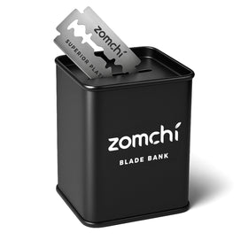 ZOMCHI front view of black blade bank showing compact guard and secure storage
