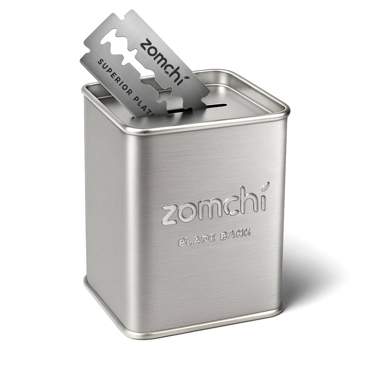 ZOMCHI front view silver container showing secure storage benefit