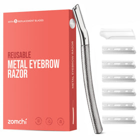 ZOMCHI silver razor front view showing compact design and precision