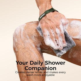 ZOMCHI soap bag hanging by loop on shower rail to keep dry
