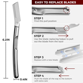 ZOMCHI razor held in hand to show compact size and travel convenience