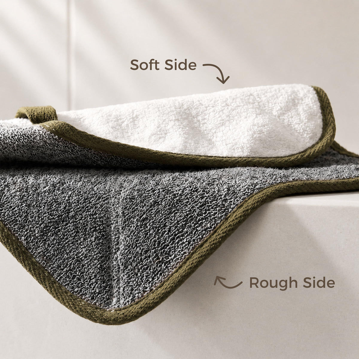 ZOMCHI washcloth creating rich foam in shower for luxurious lather