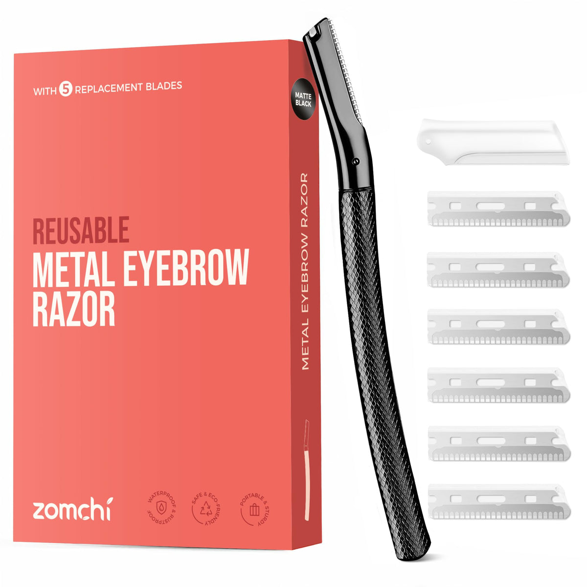 ZOMCHI razor front view showing compact design and precise shaping