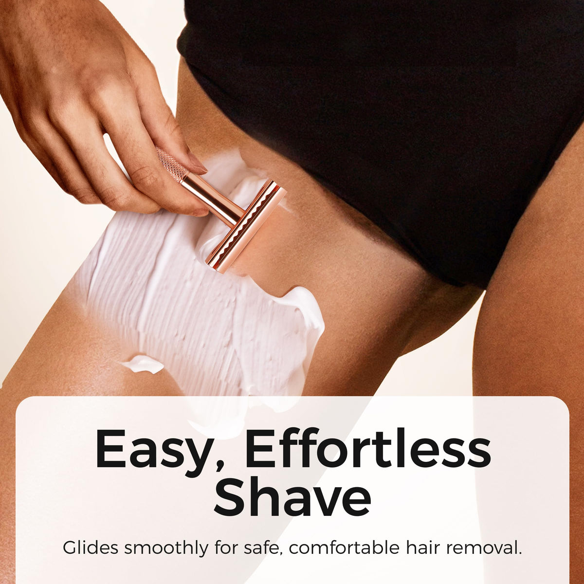 ZOMCHI razor held in hand to show size, balance, and ergonomic benefit