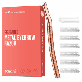 ZOMCHI front view razor showing rose gold finish and ergonomic grip for confident grooming