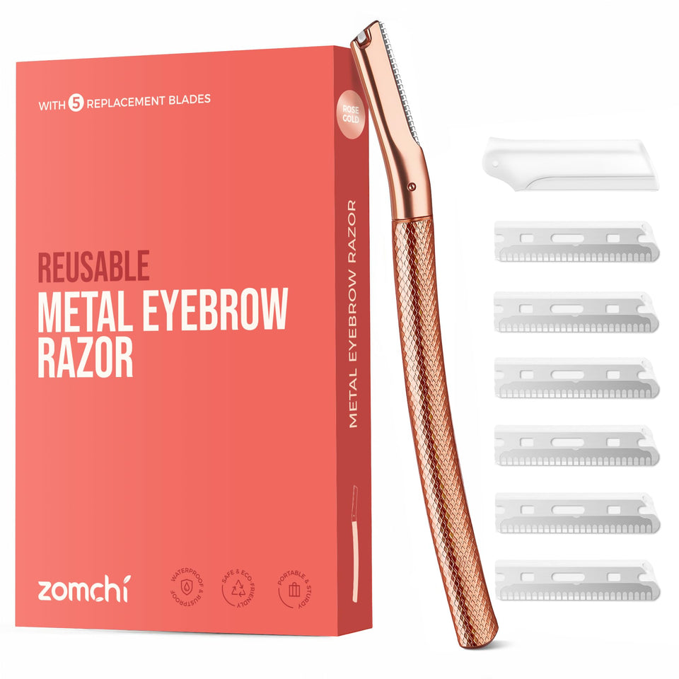 ZOMCHI front view razor showing rose gold finish and ergonomic grip for confident grooming