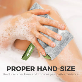 ZOMCHI soap placed inside pouch demonstrating secure hold and reduced waste benefit