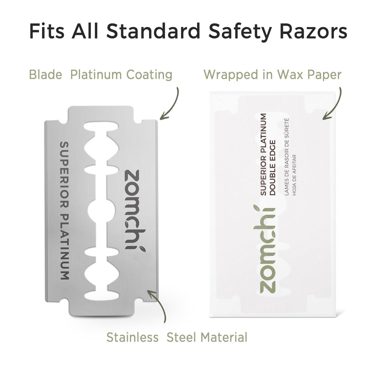 ZOMCHI travel-size inner box with five wrapped blades for convenient trips