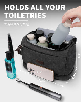 ZOMFELT elastic straps closeup holding toiletries upright and secure