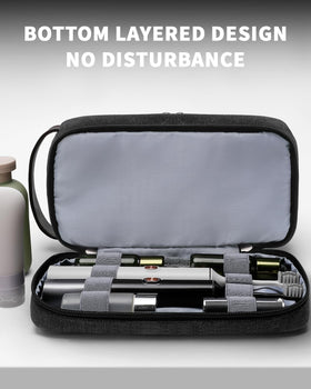 ZOMFELT top open layout showing organized bottles and quick access