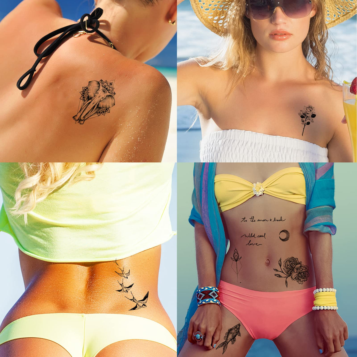 Zomme large floral tattoo on shoulder, bold placement for statement look