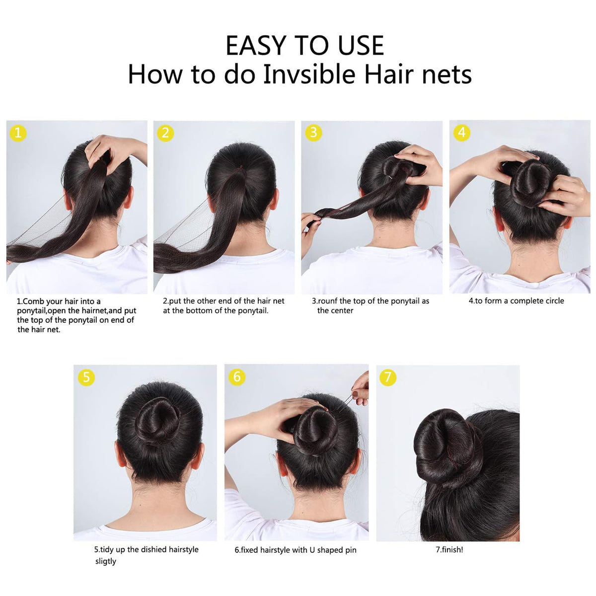 Zonon net stretched over ballet bun in use for tidy stage-ready look