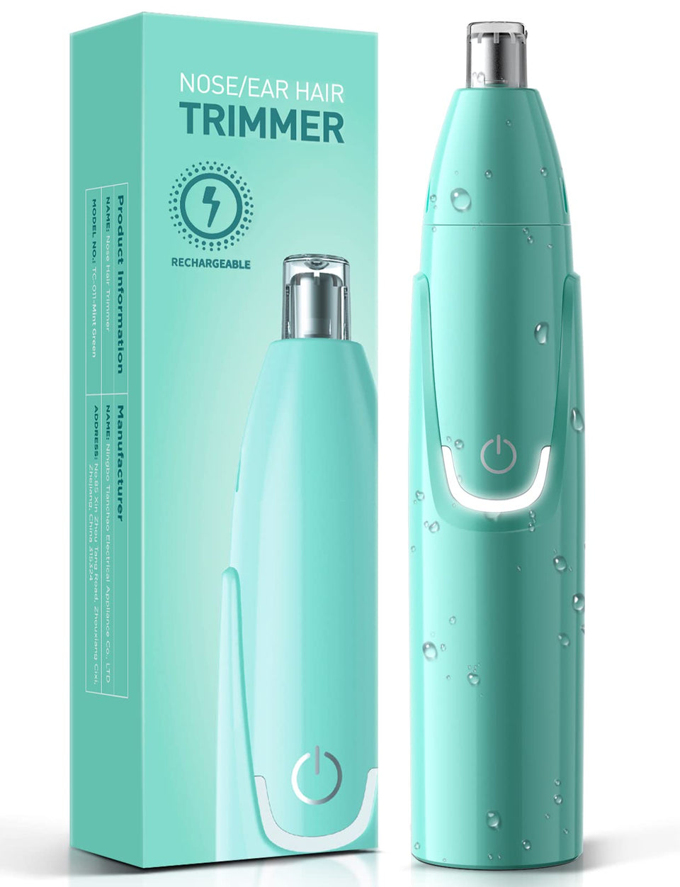 ZORAMI mint green front view showing compact design and one‑touch control for fast grooming