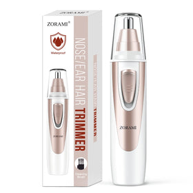 ZORAMI front view showing compact trimmer and packaging, highlights portability