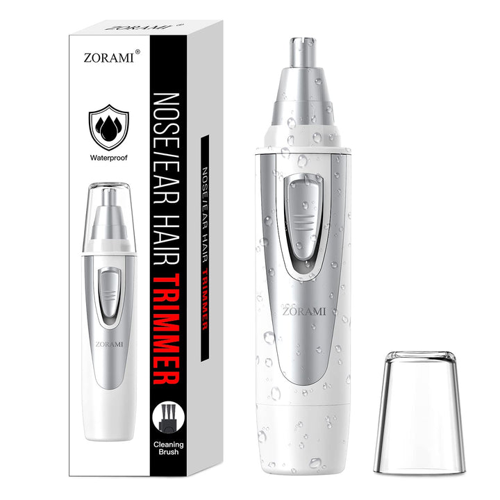 ZORAMI front view showing compact trimmer and dust-proof cap, clean storage benefit