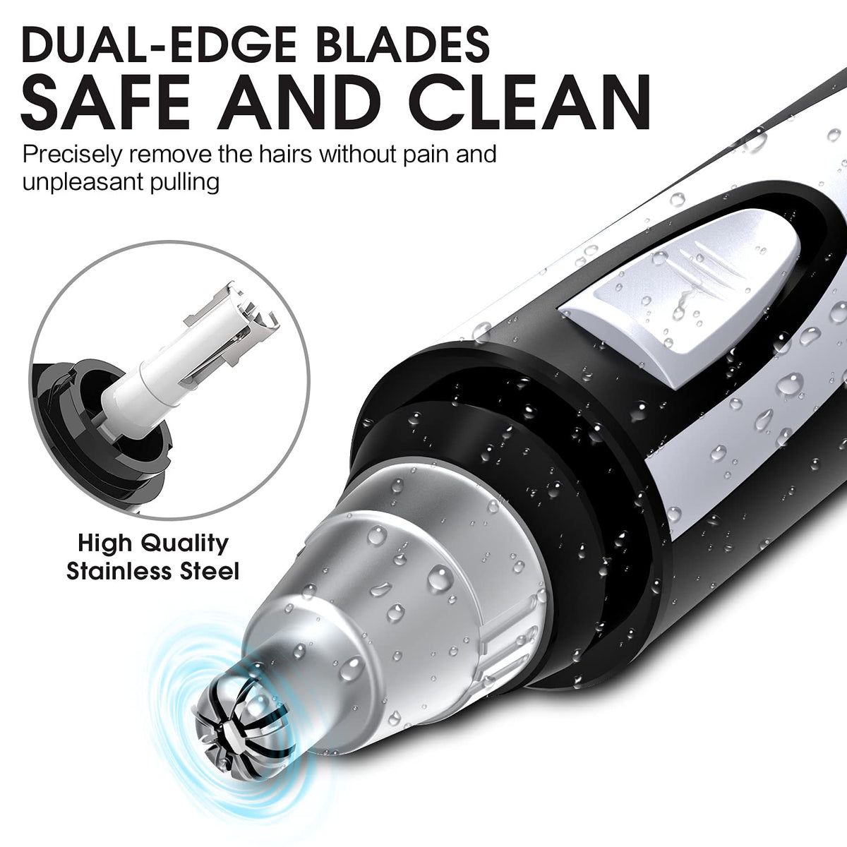 ZORAMI removable trimmer head being rinsed under water for easy cleaning